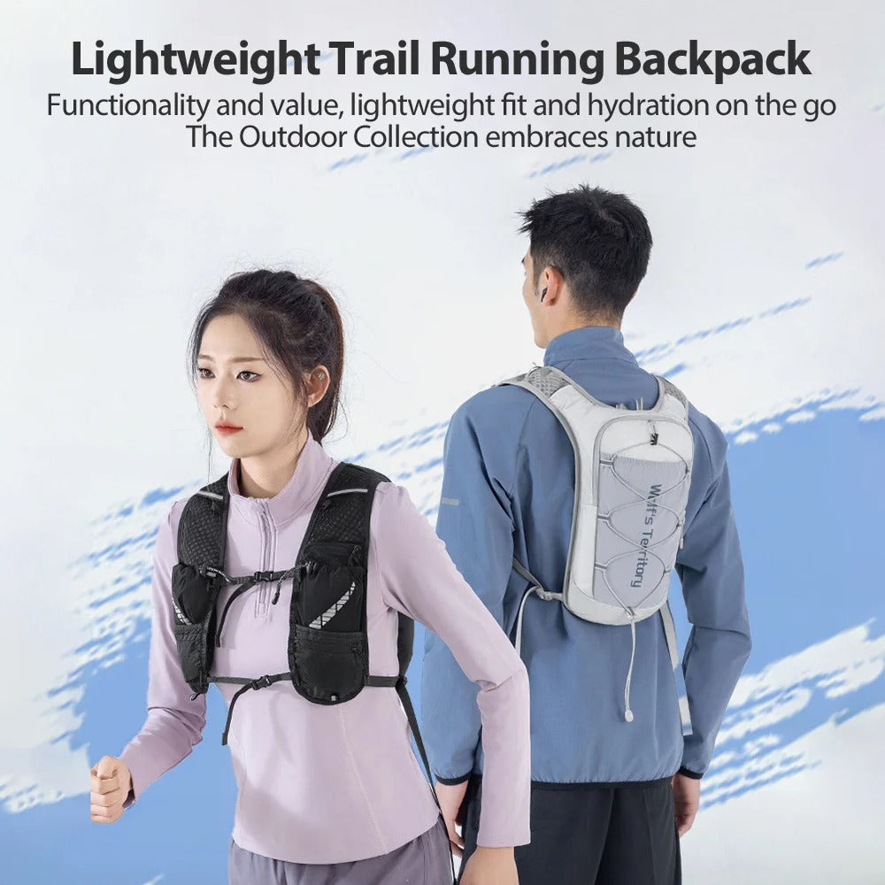 NEWBOLER Outdoor Trail Running Ultralight Backpack Running Hydration Vest Breathable Marathon Running Backpack Water Bottle