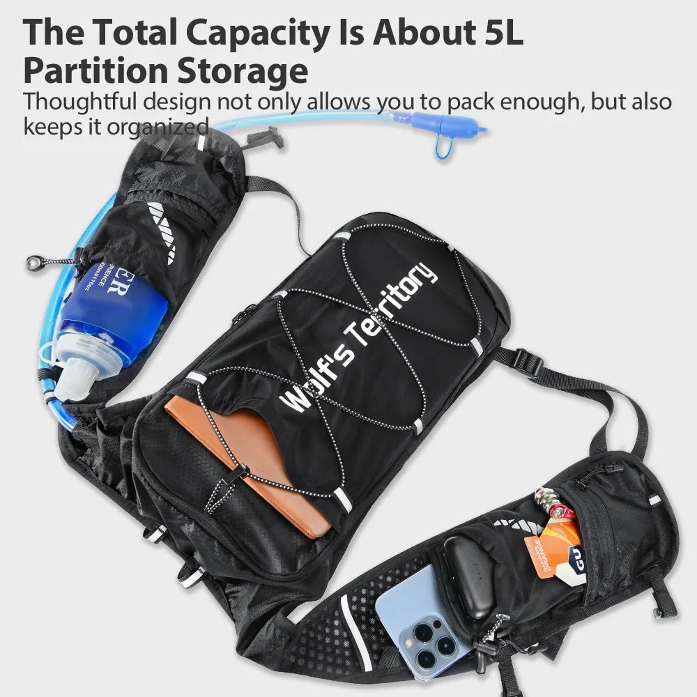 NEWBOLER Outdoor Trail Running Ultralight Backpack Running Hydration Vest Breathable Marathon Running Backpack Water Bottle