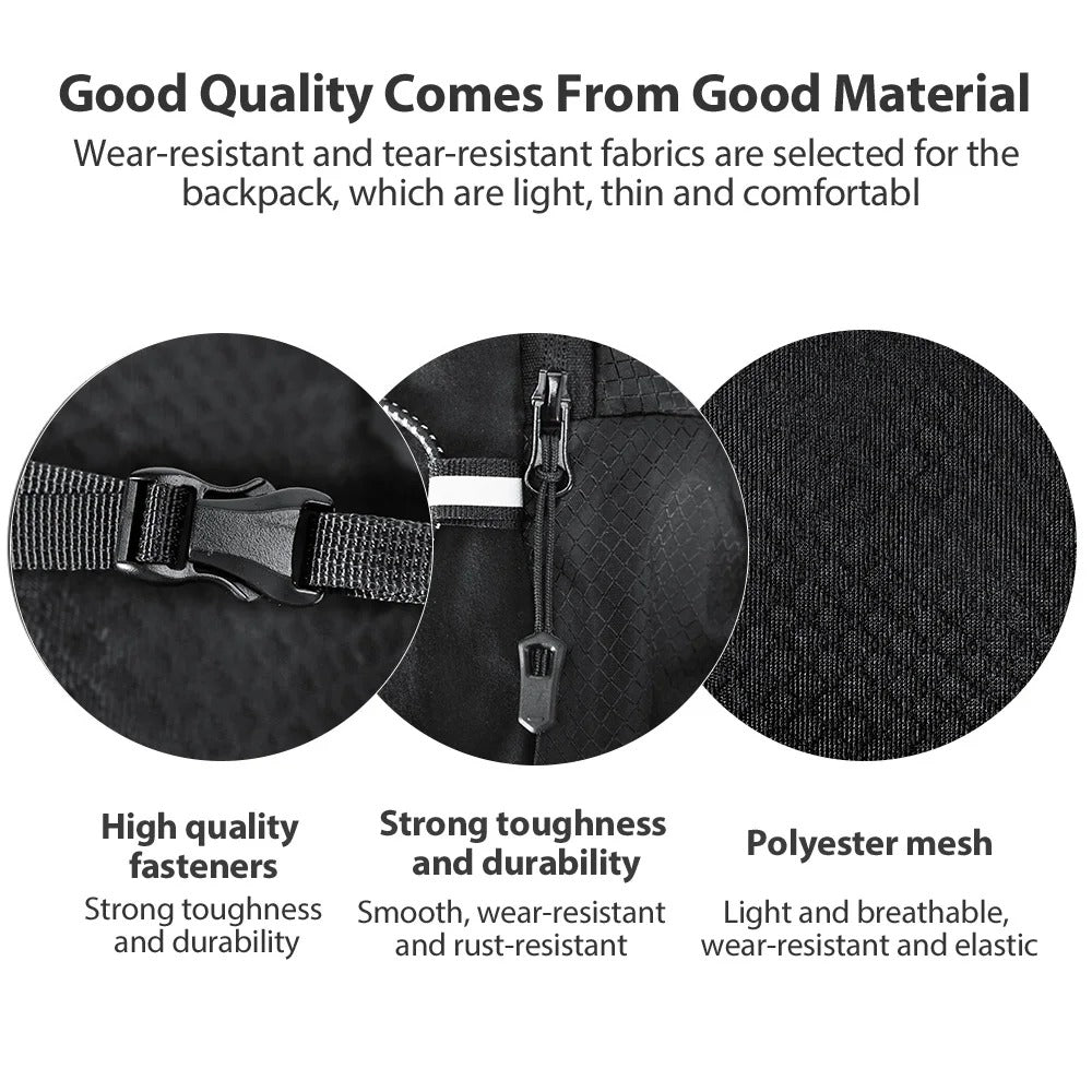 NEWBOLER Outdoor Trail Running Ultralight Backpack Running Hydration Vest Breathable Marathon Running Backpack Water Bottle