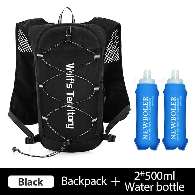 NEWBOLER Outdoor Trail Running Ultralight Backpack Running Hydration Vest Breathable Marathon Running Backpack Water Bottle